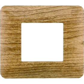 ETTROIT Placca Plastica Serie Solar 2P Colore Legno Scuro Compatibile Con Bticino Matix