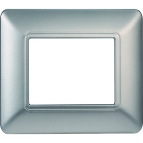 ETTROIT Placca Plastica Serie Solar 2P Colore Silver Compatibile Con Bticino Matix