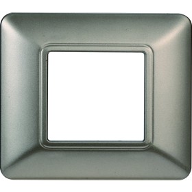 ETTROIT Placca Plastica Serie Solar 2P Colore Titanio Compatibile Con Bticino Matix