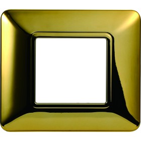 ETTROIT Placca Plastica Serie Solar 2P Colore Oro Lucido Compatibile Con Bticino Matix