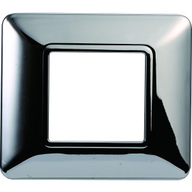 ETTROIT Placca Plastica Serie Solar 2P Colore Cromato Lucido Compatibile Con Bticino Matix