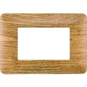 ETTROIT Placca Plastica Serie Solar 3P Colore Legno Scuro Compatibile Con Bticino Matix