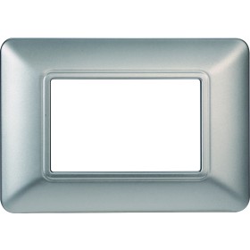 ETTROIT Placca Plastica Serie Solar 3P Colore Silver Compatibile Con Bticino Matix