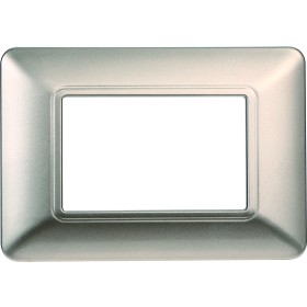 ETTROIT Placca Plastica Serie Solar 3P Colore Titanio Compatibile Con Bticino Matix
