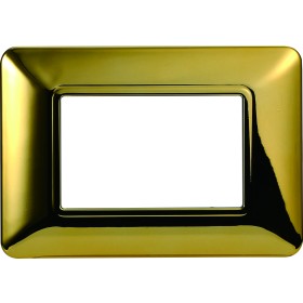 ETTROIT Placca Plastica Serie Solar 3P Colore Oro Lucido Compatibile Con Bticino Matix