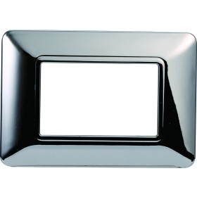 ETTROIT Placca Plastica Serie Solar 3P Colore Cromato Lucido Compatibile Con Bticino Matix