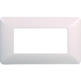 ETTROIT Placca Plastica Serie Solar 4P Colore Bianco Compatibile Con Bticino Matix