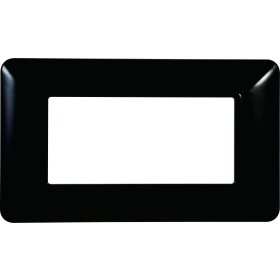 ETTROIT Placca Plastica Serie Solar 4P Colore Nero Compatibile Con Bticino Matix