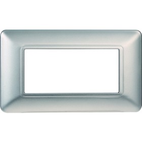 ETTROIT Placca Plastica Serie Solar 4P Colore Silver Compatibile Con Bticino Matix