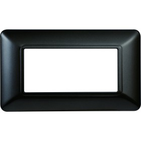 ETTROIT Placca Plastica Serie Solar 4P Colore Acciaio Scuro Compatibile Con Bticino Matix