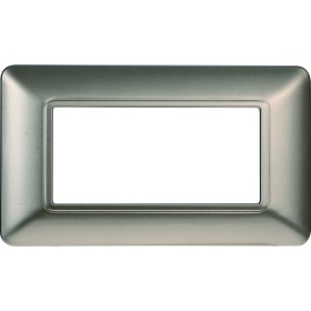 ETTROIT Placca Plastica Serie Solar 4P Colore Titanio Compatibile Con Bticino Matix