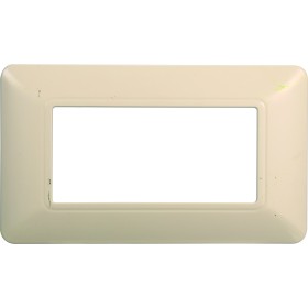 ETTROIT Placca Plastica Serie Solar 4P Colore Sabbia Compatibile Con Bticino Matix