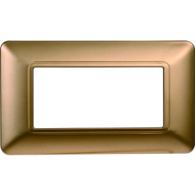 ETTROIT Placca Plastica Serie Solar 4P Colore Oro Compatibile Con Bticino Matix