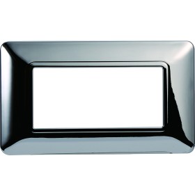 ETTROIT Placca Plastica Serie Solar 4P Colore Cromato Lucido Compatibile Con Bticino Matix