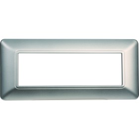 ETTROIT Placca Plastica Serie Solar 6P Colore Silver Compatibile Con Bticino Matix