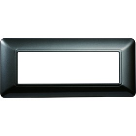 ETTROIT Placca Plastica Serie Solar 6P Colore Acciaio Scuro Compatibile Con Bticino Matix