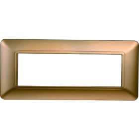 ETTROIT Placca Plastica Serie Solar 6P Colore Oro Compatibile Con Bticino Matix