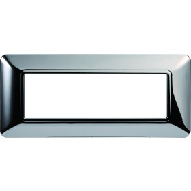 ETTROIT Placca Plastica Serie Solar 6P Colore Cromato Lucido Compatibile Con Bticino Matix