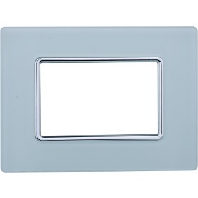 ETTROIT Placca In Vetro Serie Solar 3P Colore Bianco Compatibile Con Bticino Matix