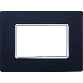 ETTROIT Placca In Vetro Serie Solar 3P Colore Acciaio Scuro Compatibile Con Bticino Matix