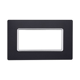 ETTROIT Placca In Vetro Serie Solar 4P Colore Acciaio Scuro Compatibile Con Bticino Matix