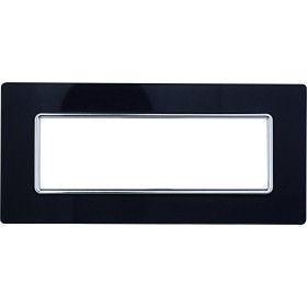 ETTROIT Placca In Vetro Serie Solar 6P Colore Acciaio Scuro Compatibile Con Bticino Matix