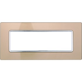 ETTROIT Placca In Vetro Serie Solar 6P Colore Oro Compatibile Con Bticino Matix