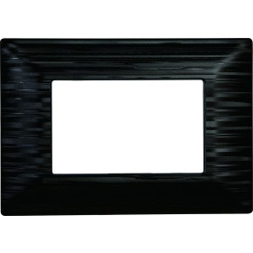 ETTROIT Placca Plastica Serie Solar 3P Colore Nero Satinato Compatibile Con Bticino Matix