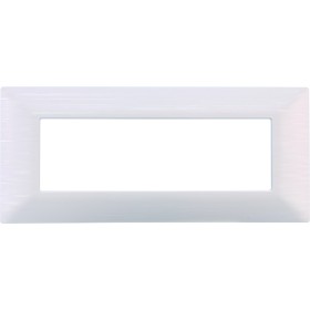 ETTROIT Placca Plastica Serie Solar 6P Colore Bianco Satinato Compatibile Con Bticino Matix