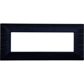 ETTROIT Placca Plastica Serie Solar 6P Colore Nero Satinato Compatibile Con Bticino Matix