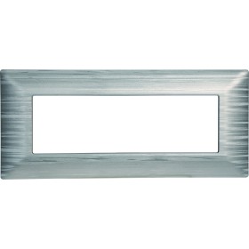 ETTROIT Placca Plastica Serie Solar 6P Colore Silver Satinato Compatibile Con Bticino Matix