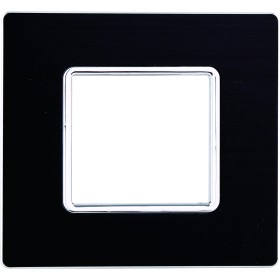 ETTROIT Placca In Alluminio Serie Solar 2P Colore Nero Compatibile Con Bticino Matix