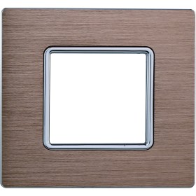 ETTROIT Placca In Alluminio Serie Solar 2P Colore Oro Compatibile Con Bticino Matix