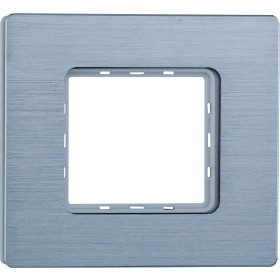 ETTROIT Placca In Alluminio Serie Solar 2P Colore Silver Lucido Compatibile Con Bticino Matix