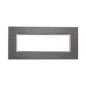 ETTROIT Placca In Alluminio Serie Solar 6P Colore Silver Compatibile Con Bticino Matix