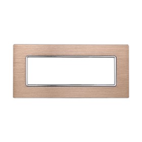 ETTROIT Placca In Alluminio Serie Solar 6P Colore Oro Compatibile Con Bticino Matix