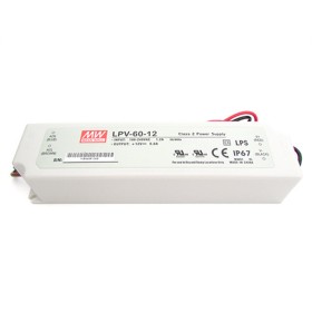 Alimentatore Trasformatore CV MeanWell Impermeabile IP67 12V 60W 5A LPV-60-12 Input 220V e 110V