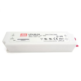 Alimentatore Trasformatore CV MeanWell Impermeabile IP67 24V 60W 2,5A LPV-60-24 Input 220V e 110V