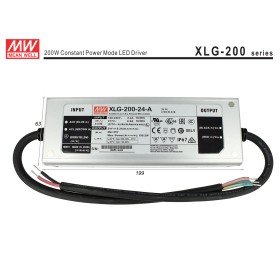 Alimentatore Trasformatore MeanWell Impermeabile IP67 24V 200W 8,3A XLG-200-24-A