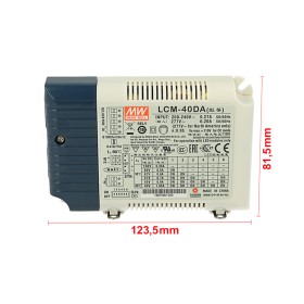 Led Driver CC Meanwell LCM-40DA Dimmerabile DALI Pulsante NO Corrente Costante Modulare 350/500/600/700/900/1050mA