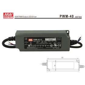 Alimentatore Led Meanwell PWM-40-12 Dimmerabile 40W 12V IP67 Dimming 3 in 1 0-10V 10V PWM Resistance