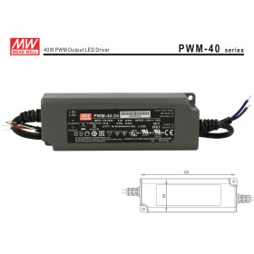 Alimentatore Led Meanwell PWM-40-24 Dimmerabile 40W 24V IP67 Dimming 3 in 1 0-10V 10V PWM Resistance
