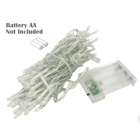 Stringa Luci Led A Batteria Con 50 Led Bianco Freddo 5 Metri IP20 4,5V Decorazione Natale