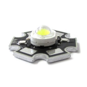 Power Led 1W Bianco Naturale 4000K-4500K 100 Lumen 350mA 3-3.4V Piastra Dissipatore Inclusa