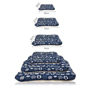 Materassino per Animali Domestici Cani e Gatti Set da 3 Pezzi in Taglie Diversi in Colore Blu Scuro Disegnato