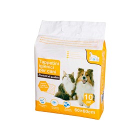 10 Tappetini Assorbenti Cane 60X60cm Con Adesivo Agli Angoli Pannolino Telini Igienici Per Animali