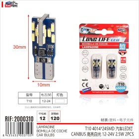 8pcs Lampada Led T10 W5W 194 168 24 SMD 4014 Luce Auto Camion 12V 24V Canbus 1.5W 100lm 25mm Bianco Freddo 6500K
