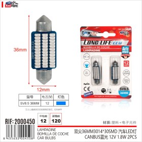 8 Pezzi Lampada Led Siluro 36mm Canbus T11 SV8.5 C5W C10W 30 SMD 3014 12V 1.8W 160lm Luce Colore Blu