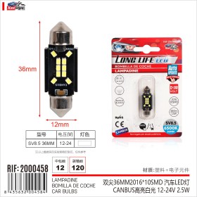 4 Pezzi Lampada Led Siluro 36mm Canbus T11 SV8.5 C5W C10W 10 SMD 2016 12V 24V 2.5W 380lm Bianco 6500K per Auto e Camion