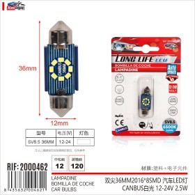 4 Pezzi Lampada Led Siluro 36mm Canbus T11 SV8.5 C5W C10W 8 SMD 2016 12V 24V 2.5W 120lm Bianco 6500K per Auto e Camion